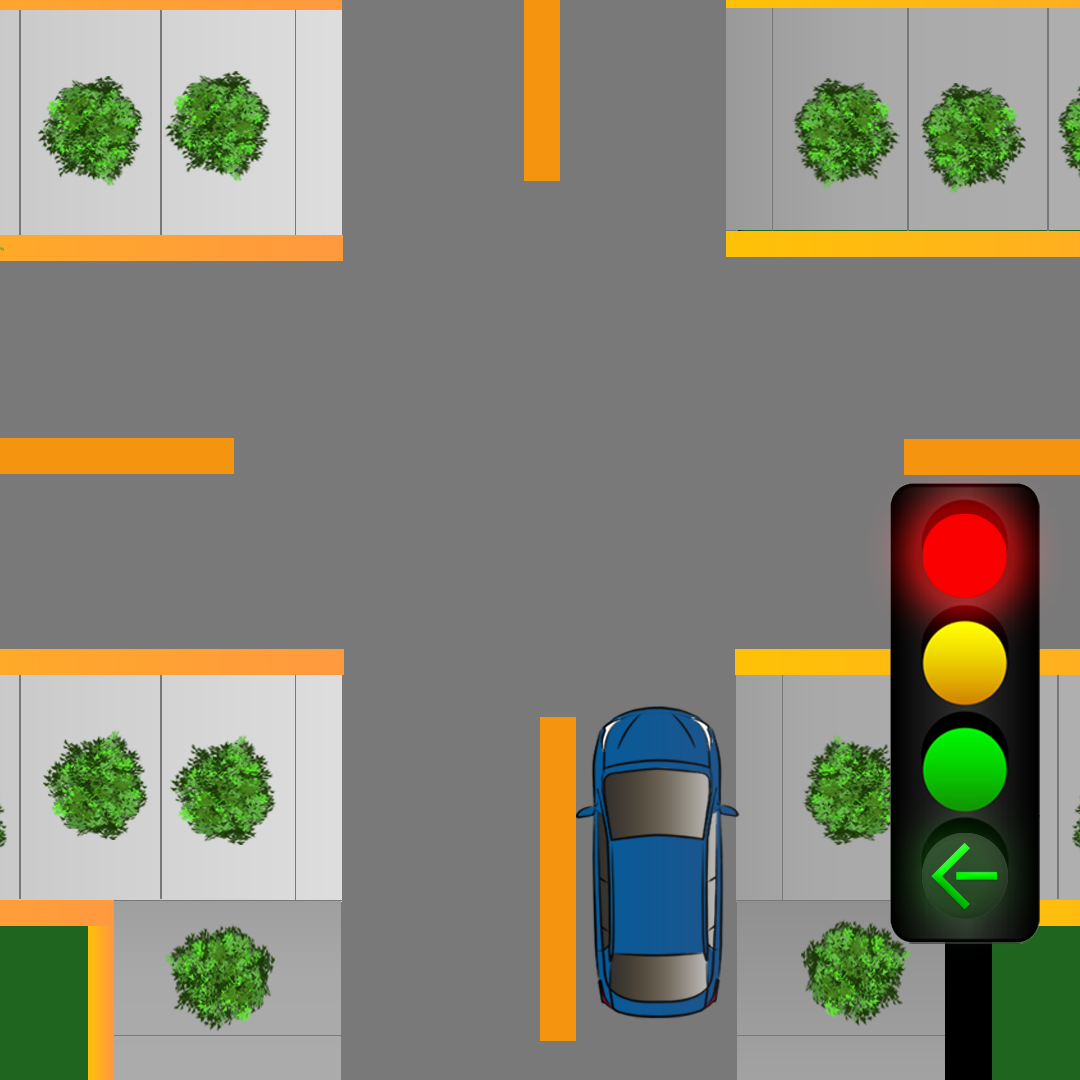 Driving Test Canada - Car Test 1 - What does a red traffic light with a green arrow indicate at an intersection?