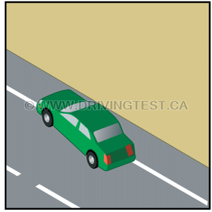 Driving Test Canada - Car Test 4 - What should you do if you drift or you're forced onto the shoulder of a road?