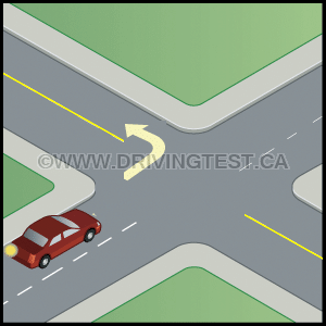 Driving Test Canada - Car Test 2 - What do you have to do prior to making a left turn?